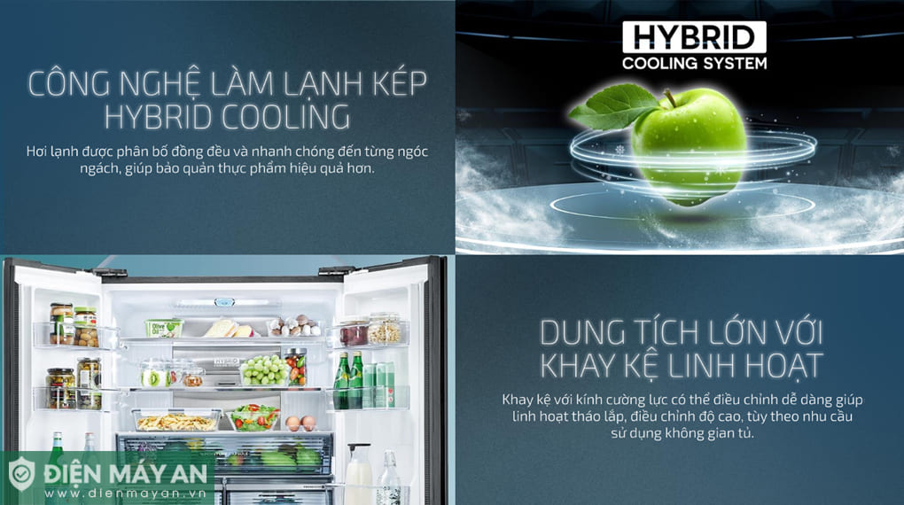 Tủ lạnh Sharp Inverter 572 lít Multi Door SJ-FXP650VG-SL